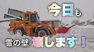 【除排雪2023-2024】除雪の後も！住宅街排雪 今日も雪の壁壊します！