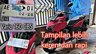 Plat Nomor Setelah di rapikan, Vario 160 CBS