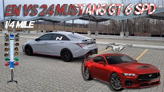 ELANTRA N VS 2024 MUSTANG GT 6 SP 1/4 MILE