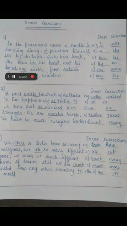 Error Correction class 10 term 2 English grammar - YouTube