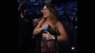 Jolie Poirier after her husband's biggest win against Conor McGregor at UFC257