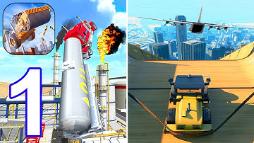 Construction Ramp Jumping - Gameplay Walkthrough Part 1 Levels 1 - 3 (Android, iOS)