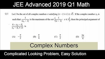 Jee Advanced 2019 Mathematics Paper 1 Q1 Solution | Complex Numbers