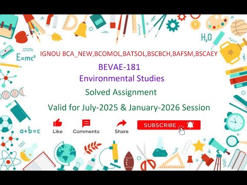BEVAE 181 SOLVED ASSIGNMENT in English | BEVAE-181 Solved Assignment July-2025 & Jan-2026 | IGNOU