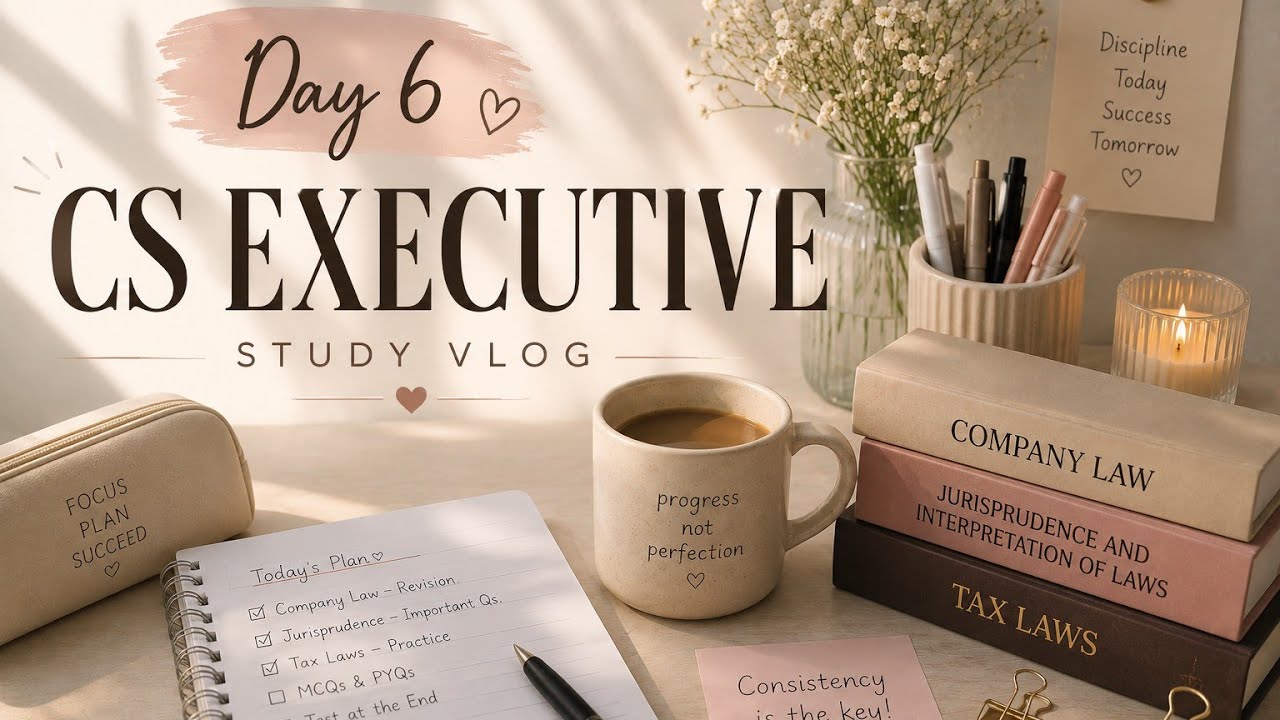 Day 6: it's high time to start studying now for cs executive exams 👈 ...