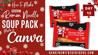 How to make Custom Ramen Noodle Soup Pack wrappers Tutorial | 12 Days of Christmas Freebies & Crafts screenshot 4