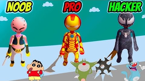 Noob vs Pro vs Hacker in Stickman smasher||oggy and jack game||oggy game