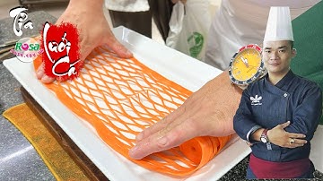 Hướng Dẫn TỈA LƯỚI CÁ Bằng Cà Rốt, Chi tiết Và Đẹp Mắt