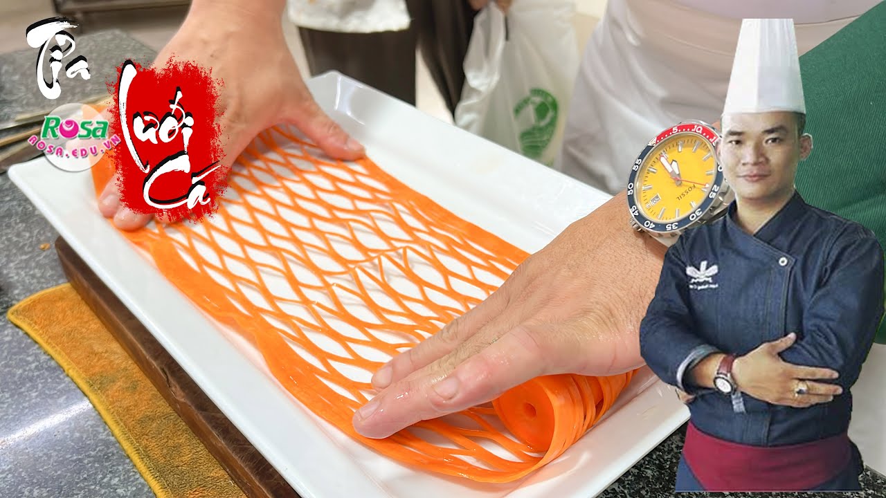 Hướng Dẫn TỈA LƯỚI CÁ Bằng Cà Rốt, Chi tiết Và Đẹp Mắt