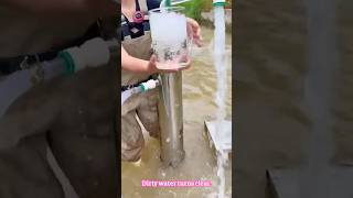 RIVER WATER TO DRINKABLE 😳 instant filtration tech #shorts #water #technology #innovation #survival