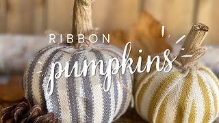 Make Beautiful Ribbon Pumpkins from Dollar Tree Styrofoam Pumpkins