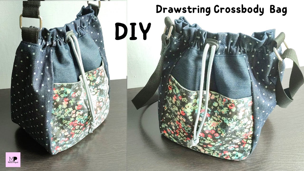 Drawstring Crossbody Bag Tutorial, Drawstring Bag Tutorial