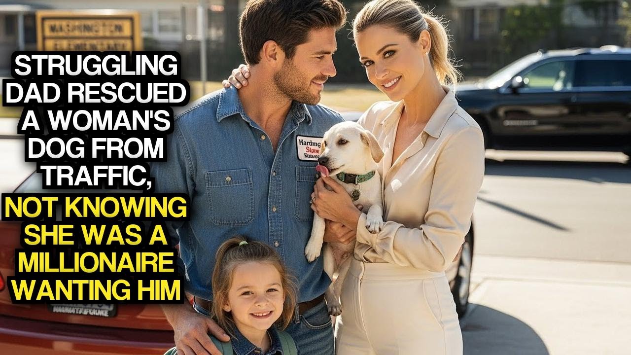 Struggling Dad Rescued A Woman's Dog From Traffic, Not Knowing She Was A Millionaire Wanting Him