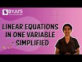 Linear equations in one variable  simplified  class 8  learn with byjus