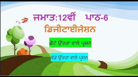 PSEB Class 12th Lesson6 Digitization Computer Science | Computer Science | Digitization | Mom is Mam