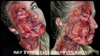 EASY Half Burned Face : HALLOWEEN MAKEUP!