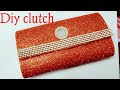 How to make no sew clutch purse with glitter foam sheets in 5min/DIY clutch purse no sew tutorial