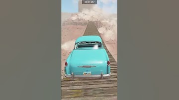 Beam Ng Dangerous stunts Wood Bridge with no rope #shorts