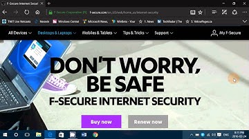 Windows 7 8.1 10 F secure Internet Security test and observations February 2016
