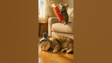 The Cat Set a Trap.. Sneaky Mouse Tosses a Prank Popper 🎆🐭 #SnackCat #FunnyCat #CatAndMouse