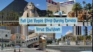 Las Vegas Strip During Corona Virus Pandemic Shutdown Quarantine, full drive, both sides #lasvegas