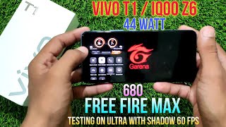 Vivo t1 44 watt free fire max test || snapdragon 680 gameplay test...