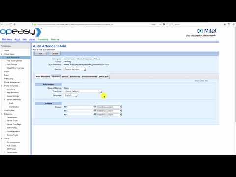 Mitel OpEasy: How to Configure an Auto Attendant