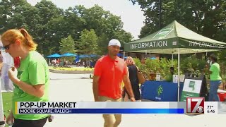 Pop-up market held at Moore Square in Raleigh