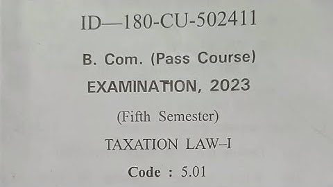 Income Tax question paper 2023 MDU B.Com-lll sem-vth