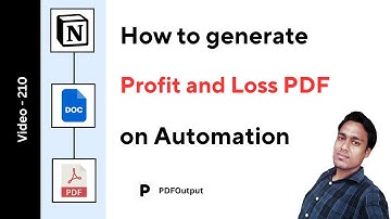 Profit and Loss PDF Generator | How to create pdfs on automation using Notion Database