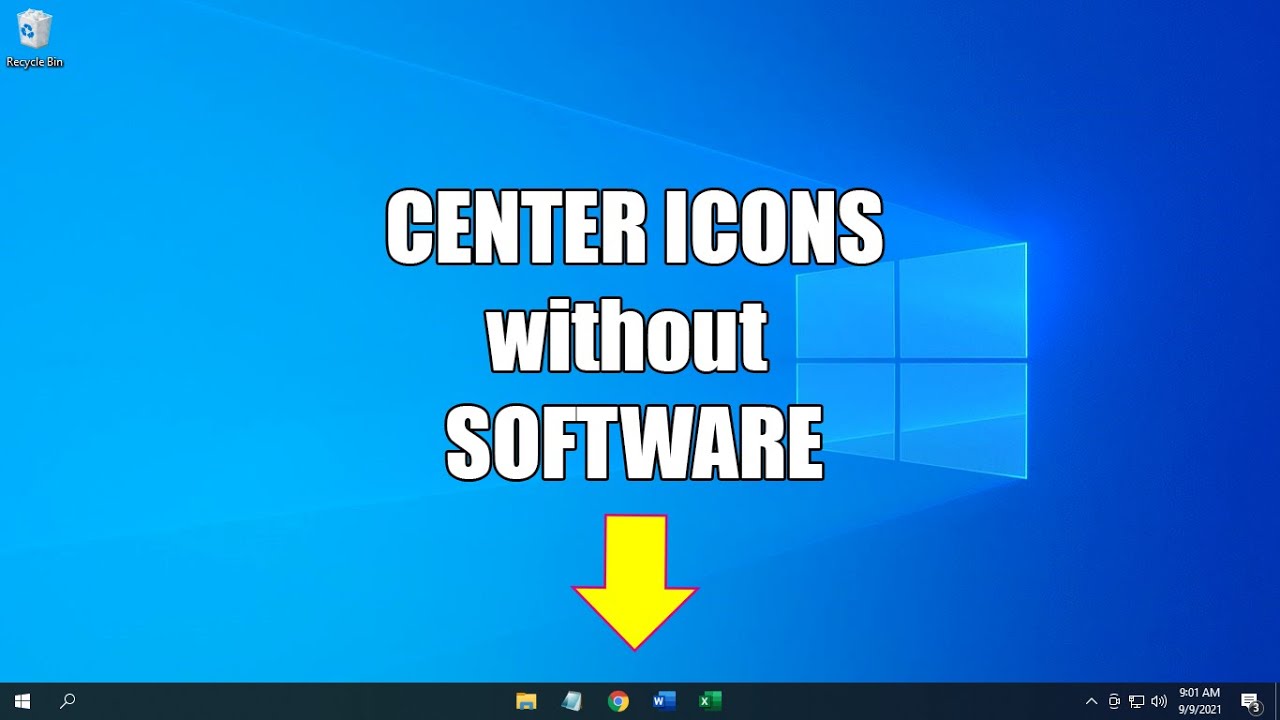 How to Center Icons without software on Win 10