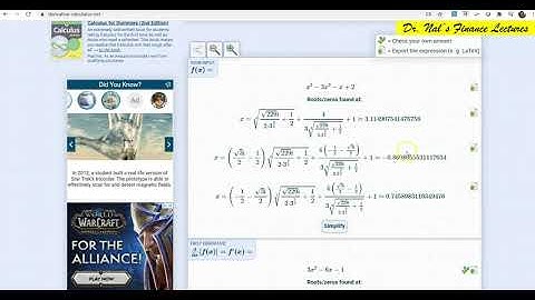 Math 1.03 Using WolframAlpha and Calculus websites
