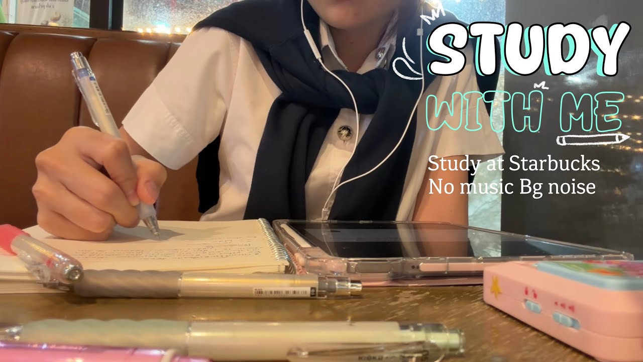 Study with me at cafe 3HOURS (real time,real sound)
