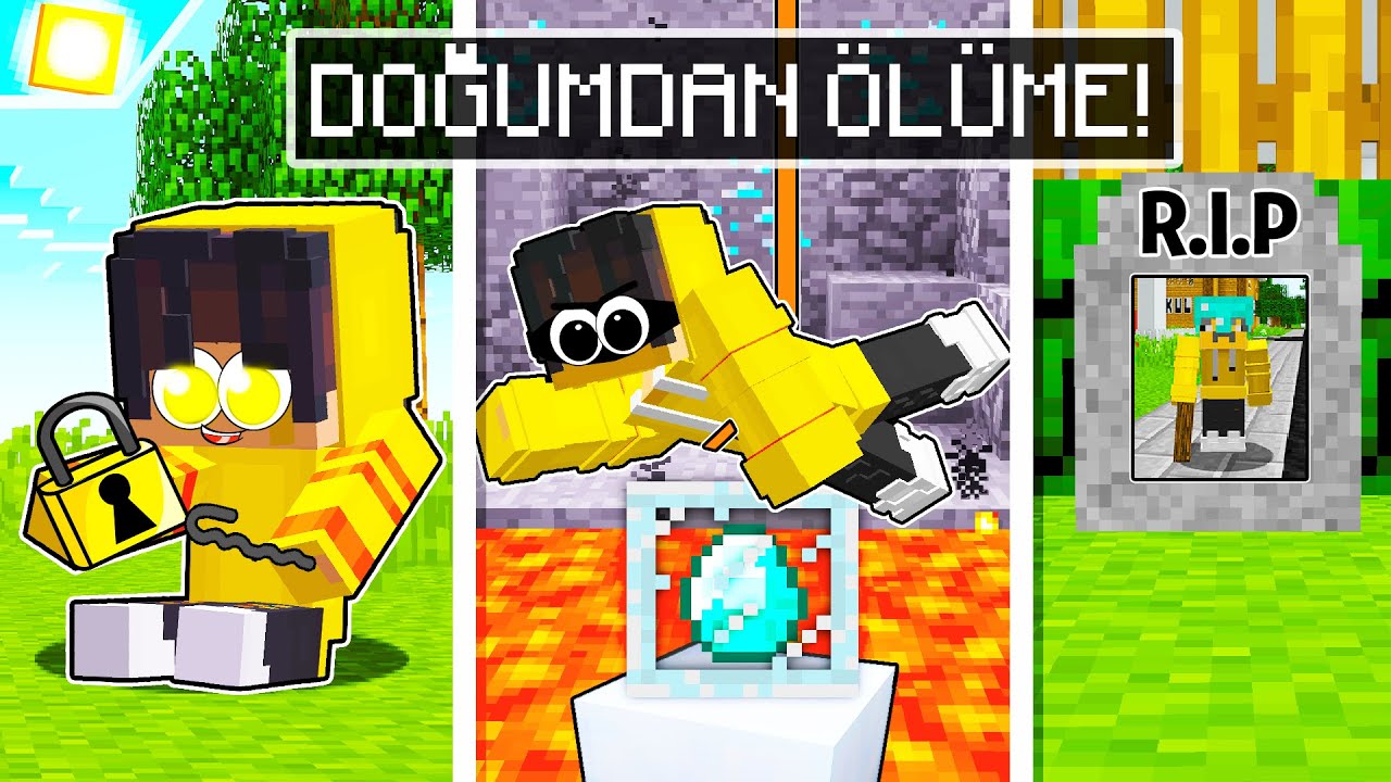 HIRSIZ OLARAK DOĞUMDAN ÖLÜME!⛓️ - Minecraft