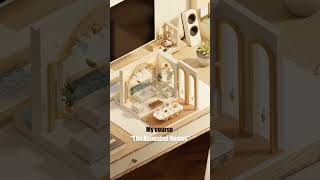 The Animated Rooms || Course Launch || Blender #shorts   #b3d #blender3d  #tutorial