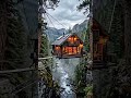 Suspended Cliff Bridge Cabin in the Alaska Wilderness #suspendedcabin #bridgecabin #alaskacabin