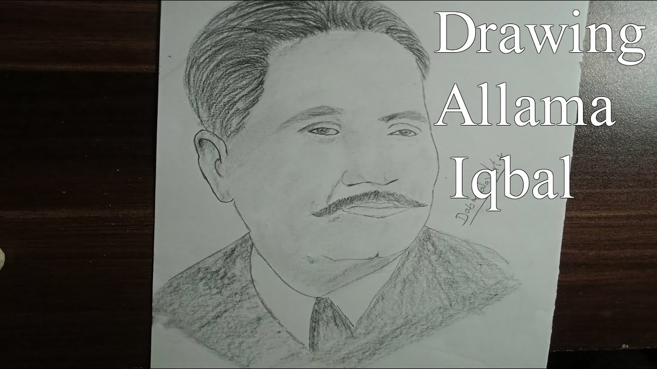 Allama Iqbal Sketch Charcoal Pencil Sketch  Poet of the East   Philosopher and Politician  YouTube