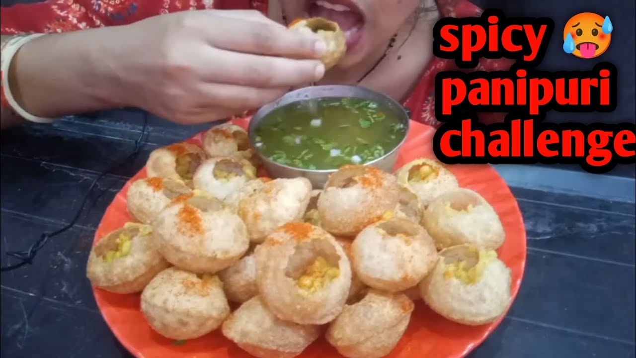 Eating spicy 🔥 panipuri challenge 😱 mukbang video, big bite, indian food fast food 
