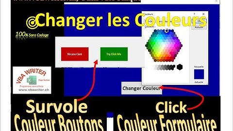 VBA Changer Couleur du Formulaire Sans Codage ou en survolant vos Boutons_45. VbaWriter.ch