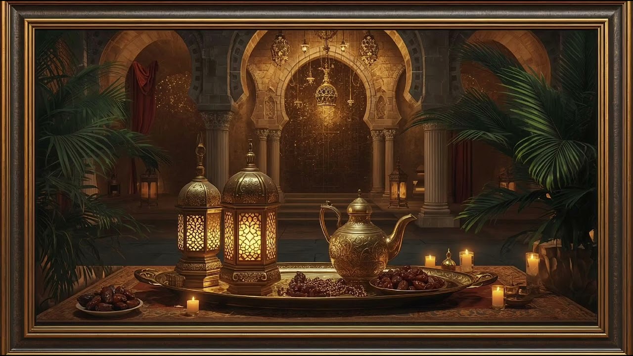 Noor in Gold: A Ramadan Reverie 🌙 | Art Frame Painting Screensaver | Full HD 1080p 