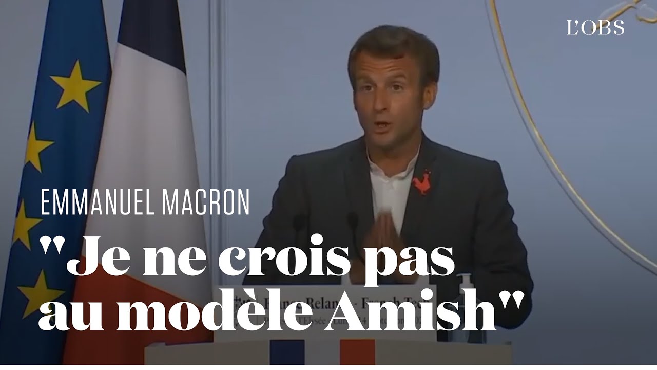 Macron défend la 5G et se moque du "modèle Amish" des écologistes - YouTube