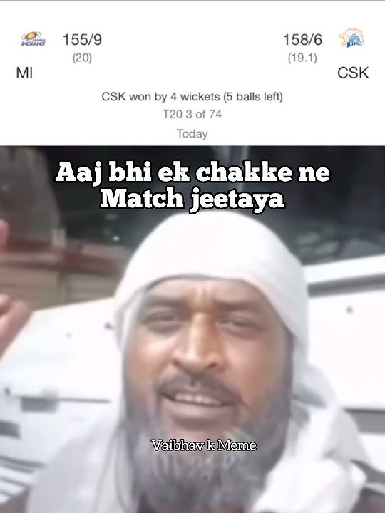 MS Dhoni CSK beat Mumbai Indians in IPL 2025 | ms dhoni bad munda meme template #shorts #shortsvideo