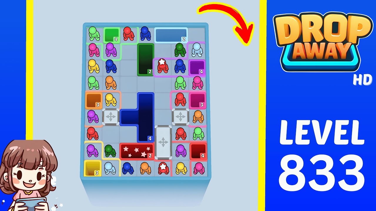 Drop Away Level 833 Solution Walkthrough