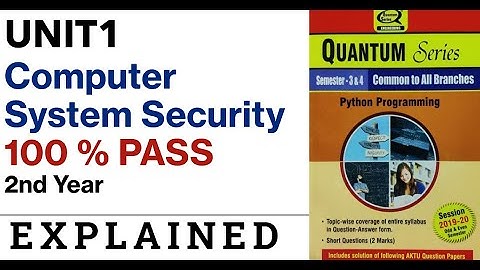 CSS UNIT 1 Most IMP Questions Explantaion | COMPUTER SYSTEM SECURITY| AKTU 2ND YEAR IMPORTANT TOPIC
