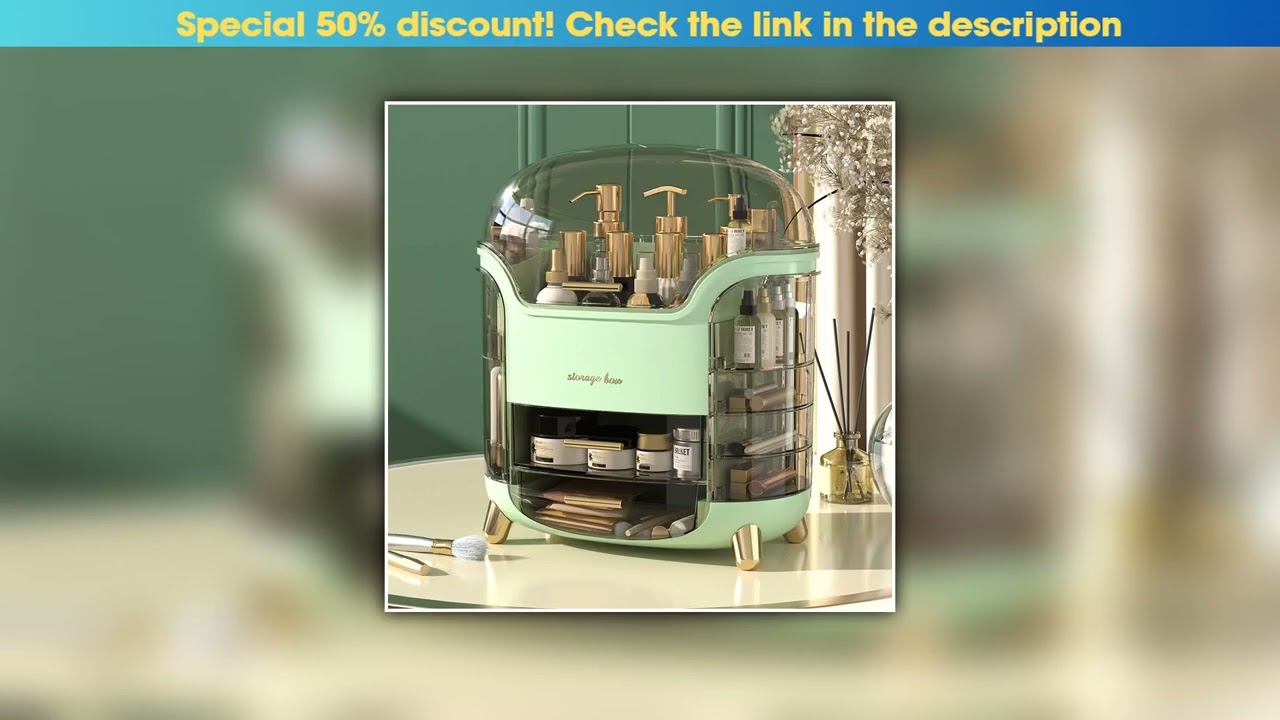 Hands-on Cosmetic Storage Box Makeup Organizer Large Capacity Desktop Portable Storage Drawer Make•