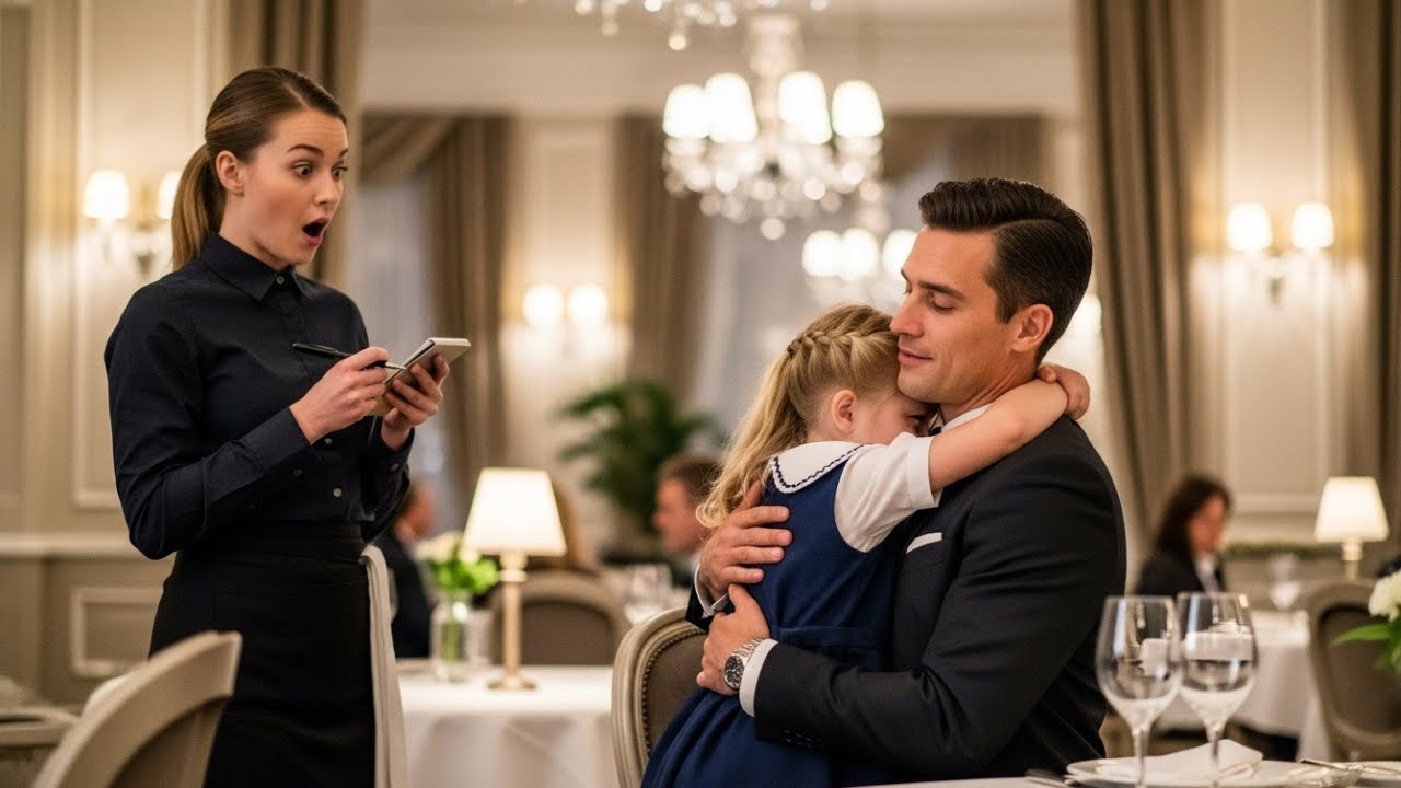 Nieśmiała kelnerka zabrała córkę do pracy, ale dziewczynka przytuliła CEO i nazwała go tatą!
