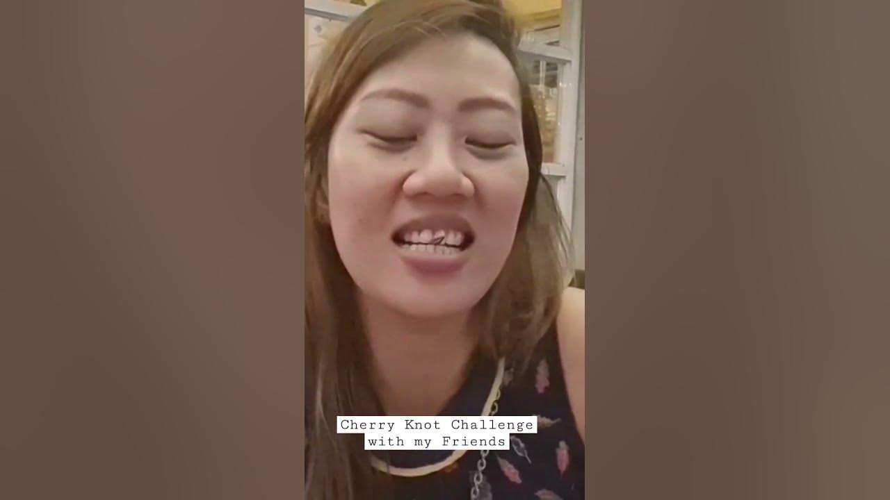 Cherry Knot Challenge with my Friends Tying Cherry Stem into a Knot 