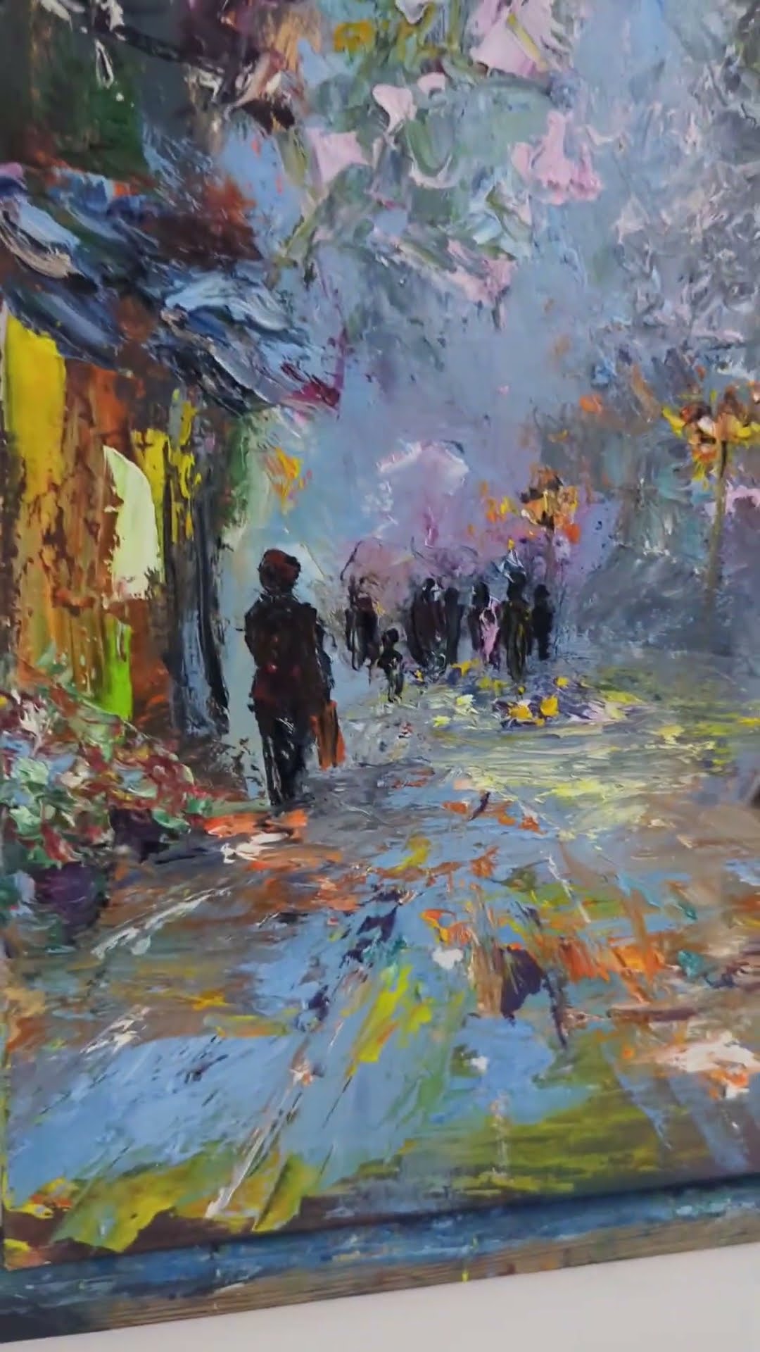 Evening City Walk with a Couple — video of Volodymyr Myriyevskyy painting in the studio