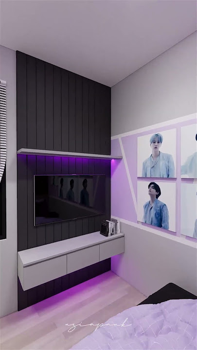 kamar minimalis estetik tema idol kpop BTS #smallbedroomdesign