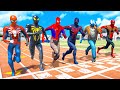 Team spiderman vs sonic army  gta 5 running challenge competition